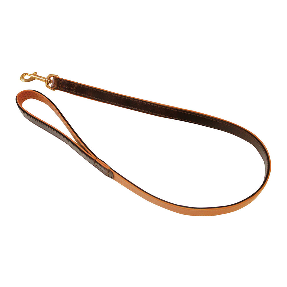 Brown Leather Padded Lead 16mm x 110cm