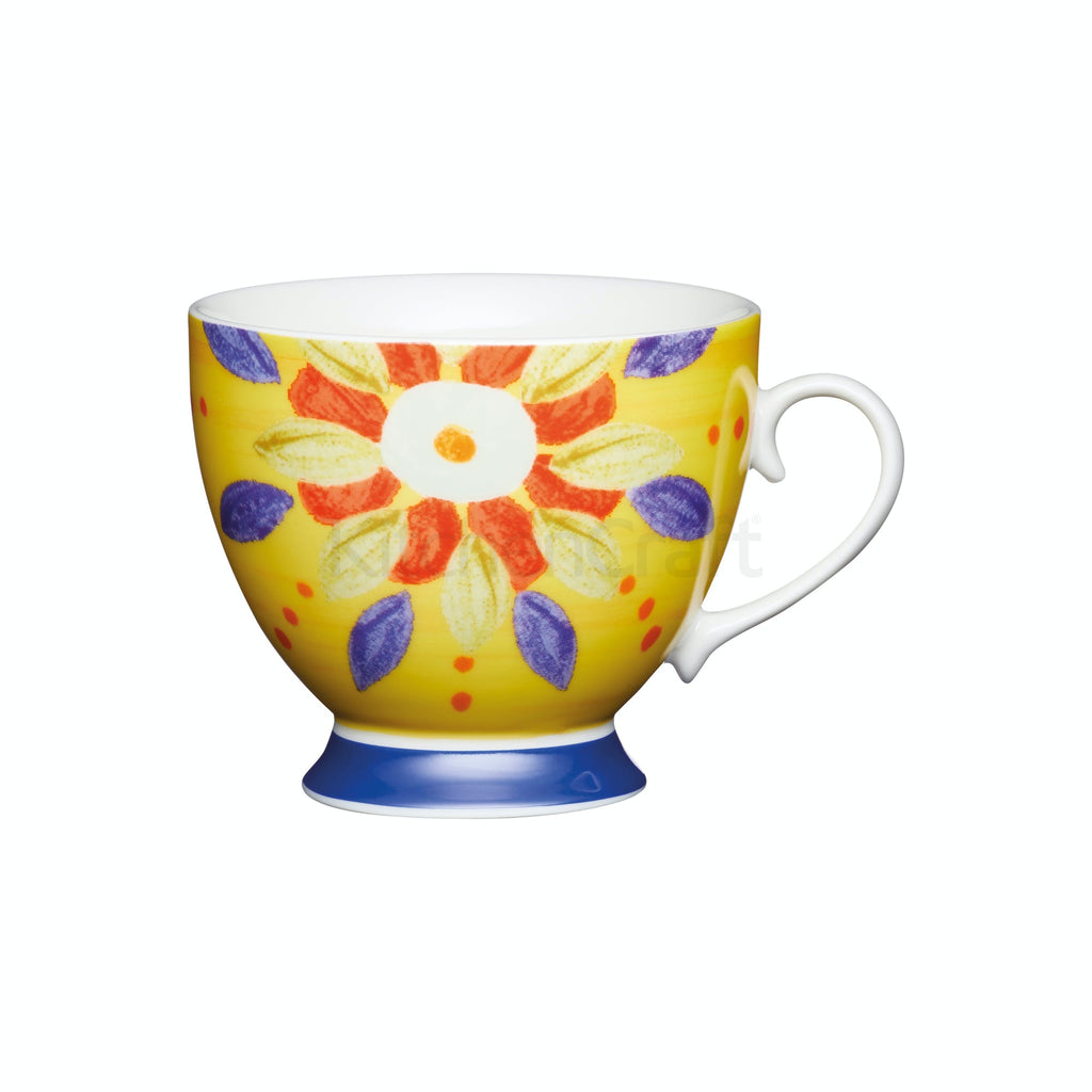 KitchenCraft Footed Mug Yellow Moroccan 400ml