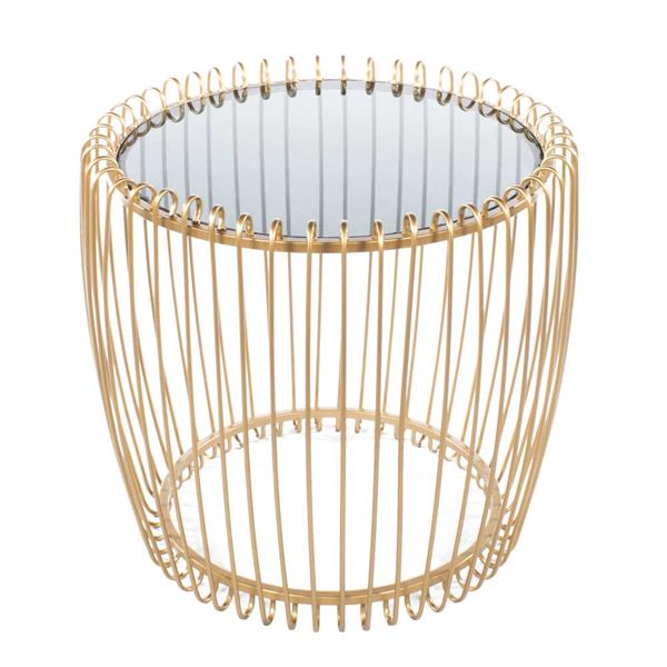 Lottie End Table Smoked Glass Gold