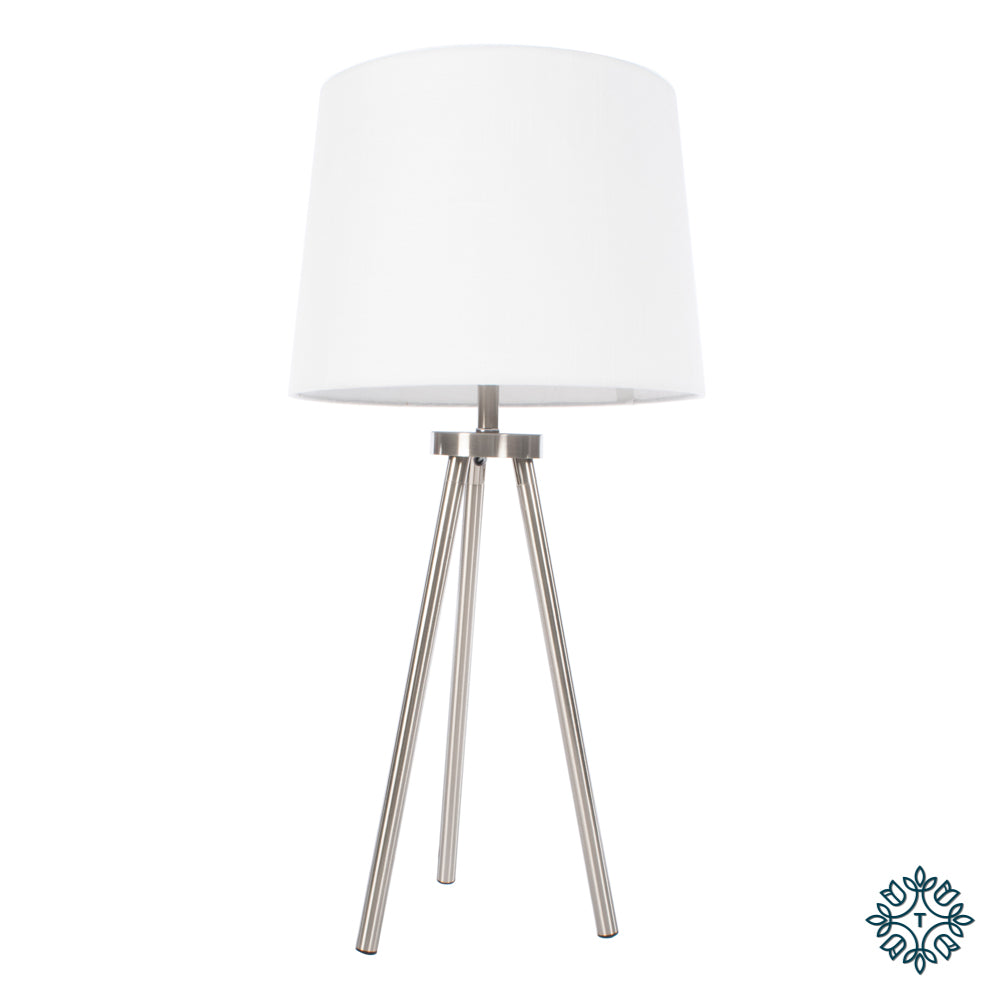 Ellie Tripod Table Lamp Satin Silver