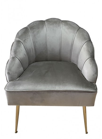 Shell Chair Taupe With Gold Legs