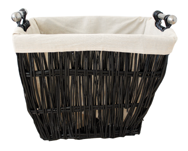 Large Black Wicker Basket With Liner