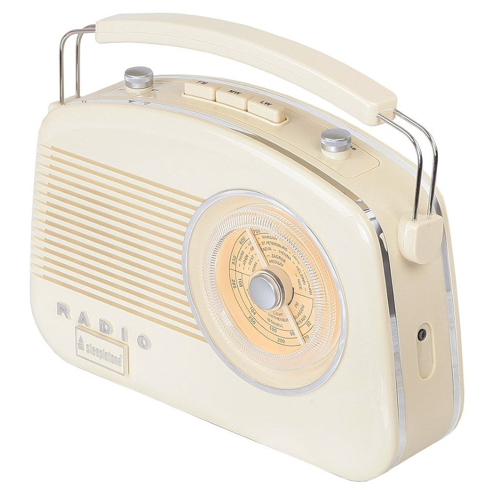 Steepletone Brighton Portable Retro Radio Beige