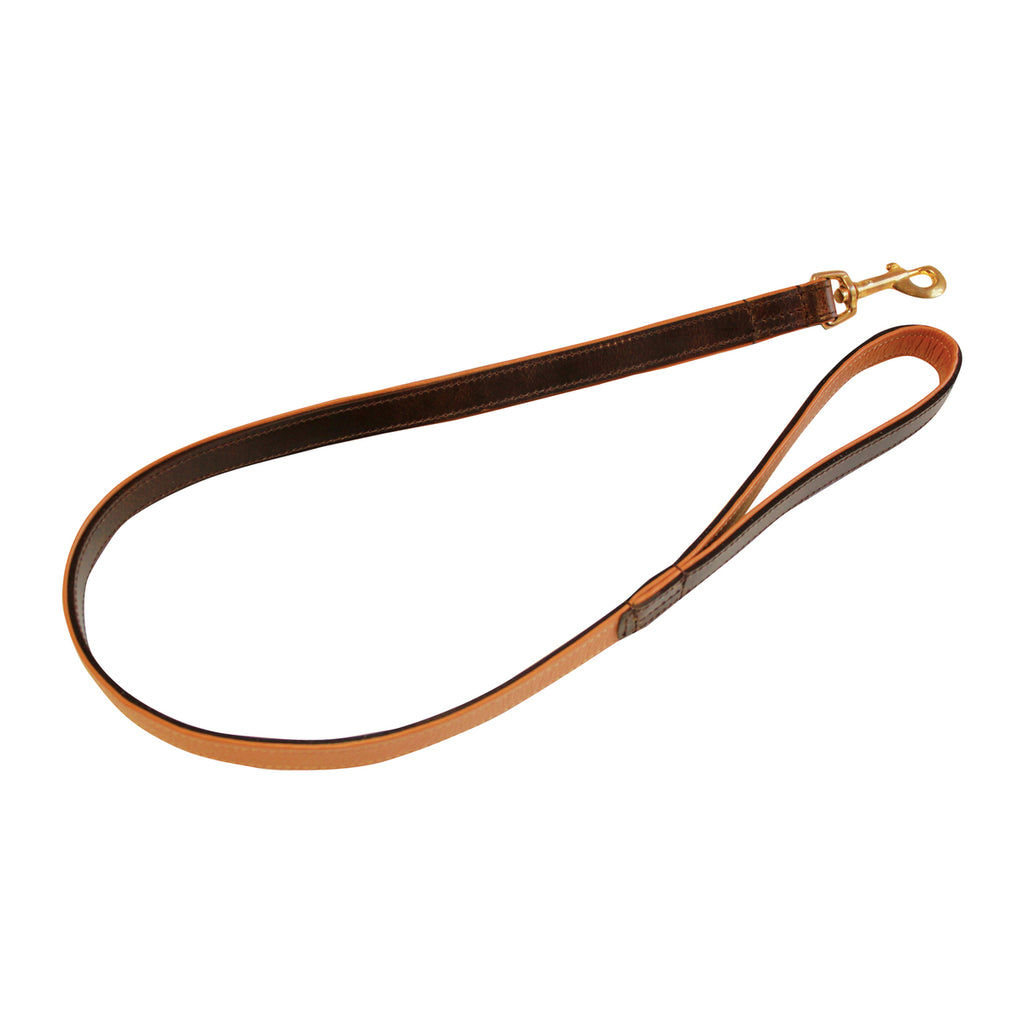 Brown Leather Padded Lead 20mm X 110cm