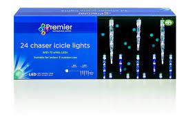 24 Chaser Icicles With 72 White LEDS