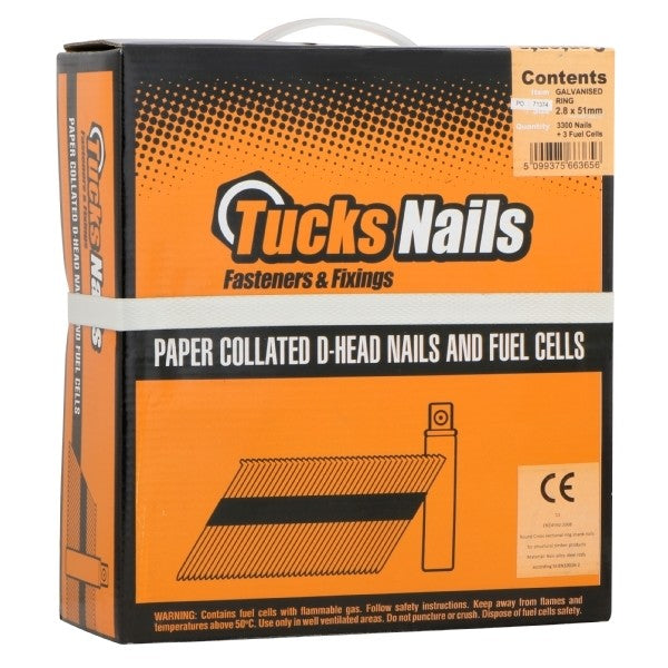 Tucks Gas Nail 2.8 x 63mm 3300+3 Ring