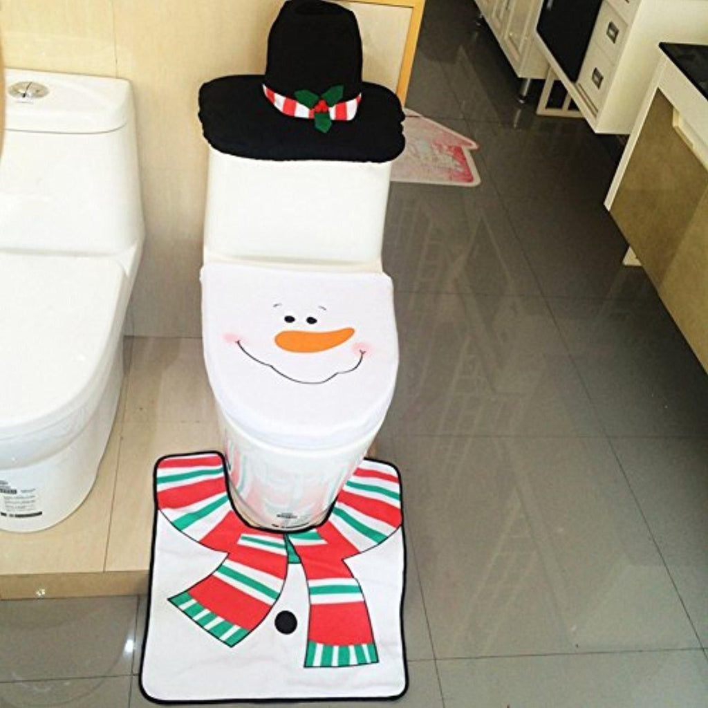 Christmas Decor Snowman Toilet